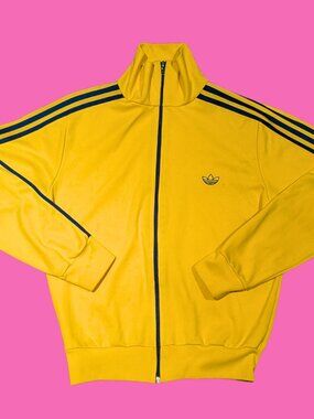 Vintage 1990's Yellow Adidas Sportswear Track Jacket Size S